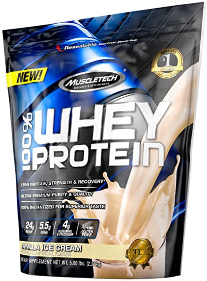 100% whey protein powder | muscletech | vanilla ice cream - 2270g